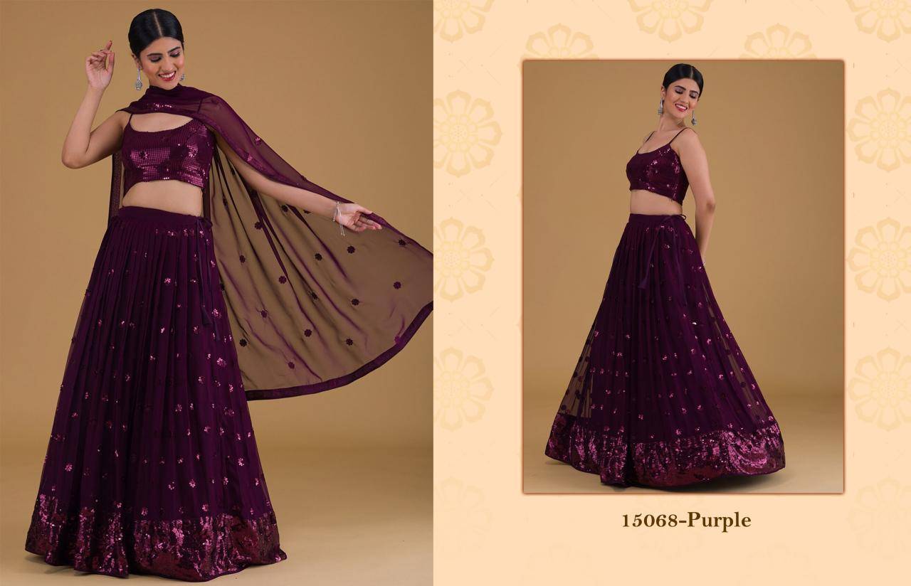 Zeel Clothing vol 27 georgette Purple Party wear lehenga choli in Kolkata